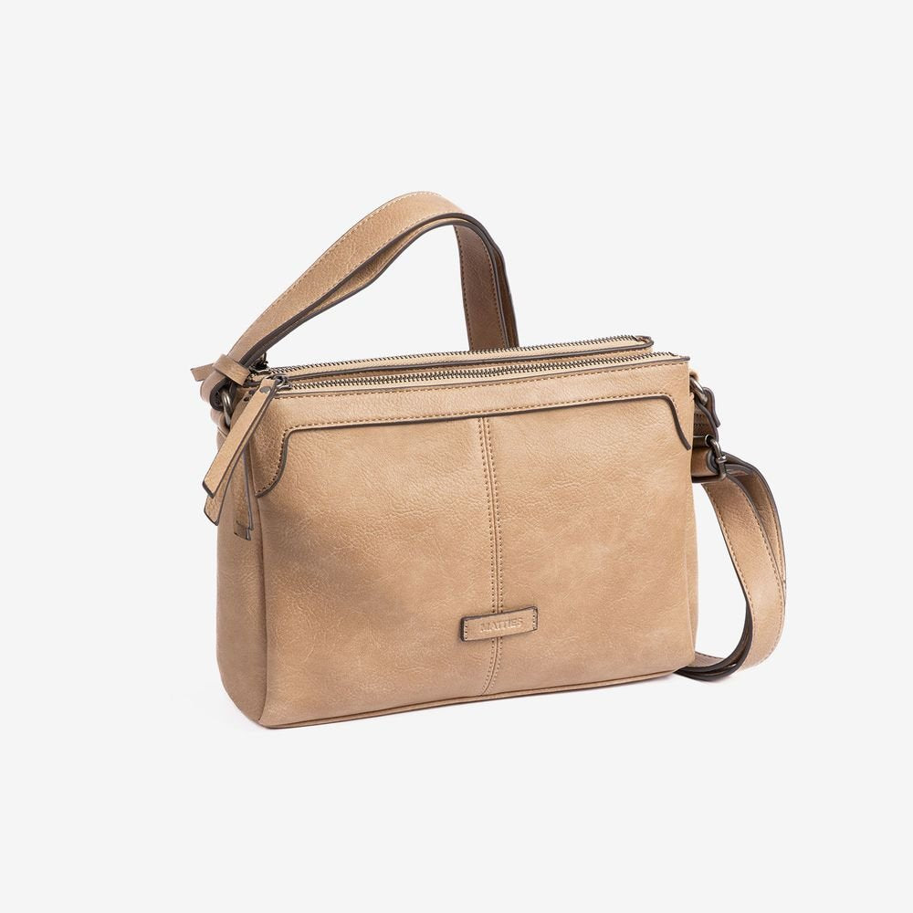 Bolso bandolera doble mujer beige New Classic 27x18.5x9 cm Imagen principal del producto