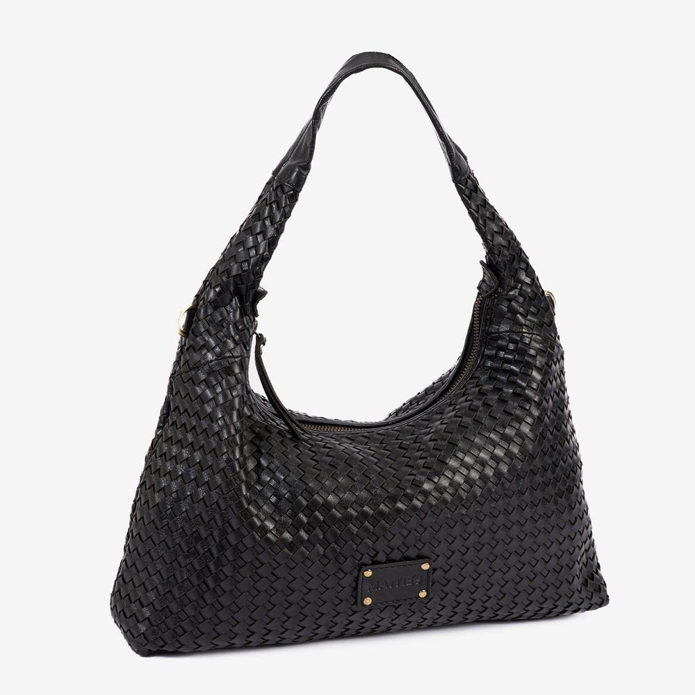Bolso de Hombro Mujer Trenzados Leather Negro MATTIES Imagen principal del producto