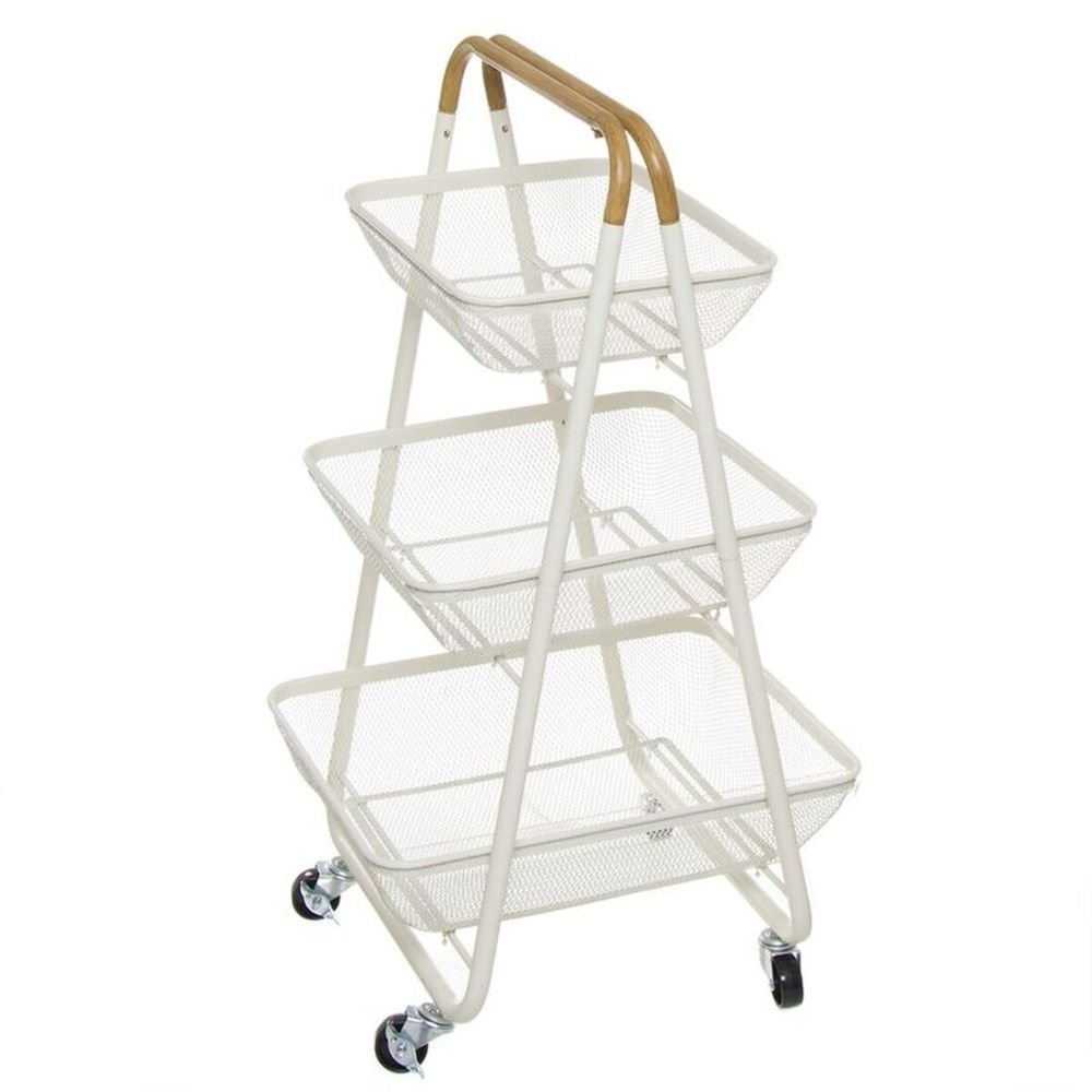 Carrito de Ruedas con 3 Estantes DCASA para Hogar y Oficina Imagen principal del producto