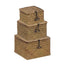 Juego de 3 Cajas con Tapa Natural DCASA