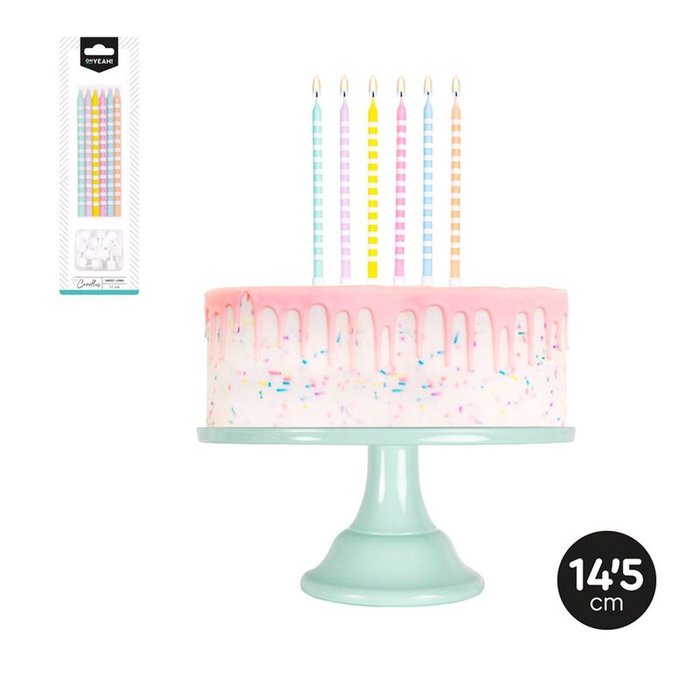 SET 12 VELAS CERA DECORADAS EXTRALARGA SURTIDAS 14,5 CM | AMBER MOOD OH YEAH | 1 UNIDAD | 28435557701647
