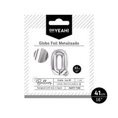 GLOBO POLIAMIDA LETRA Q 41CM-16 PLATA METALIZADO 1 UD | AMBER MOOD OH YEAH | 1 UNIDAD | 8435557704101