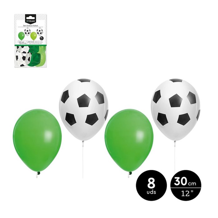 SET 8 GLOBOS LATEX DECORADO FUTBOL SURTIDOS 30 CM 12 | AMBER MOOD OH YEAH | 1 UNIDAD | 28435557708080