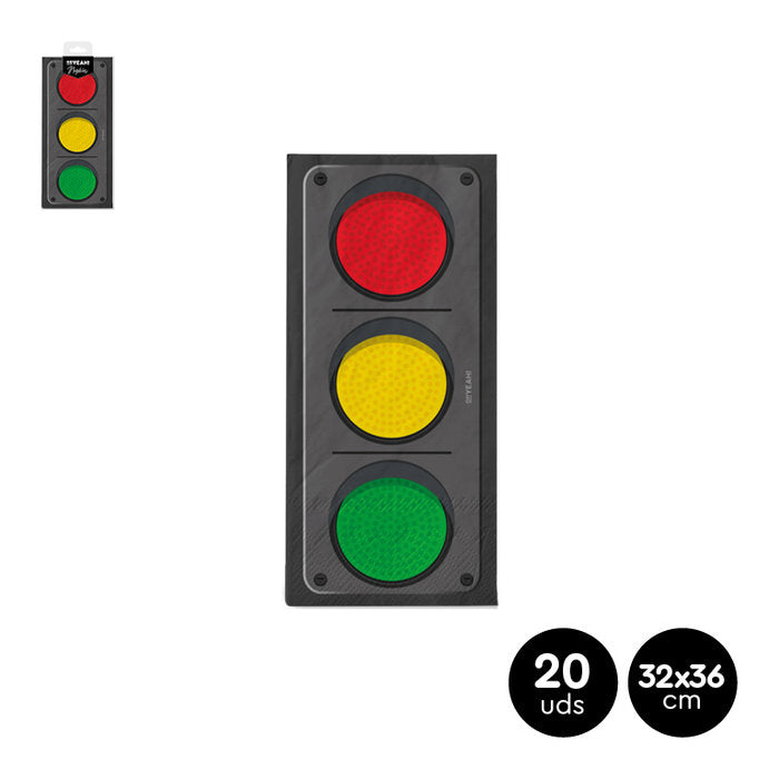 SERVILLETA DOBLE SEMAFORO MULTICOLOR PLIEGUE 1/8 20 UDS | AMBER MOOD OH YEAH | 1 UNIDAD | 8435557710706