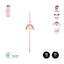 SET 12 CAÑAS FLEXIBLES ADORNOS ROSA PASTEL 21CM FSCMIX 70% | AMBER MOOD OH YEAH | ENVASE 12 UDS. UNIDAD | 8435557717316