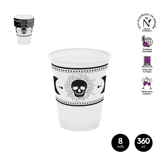 VASO CALAVERA PREMIUM REUTILIZABLE 360CC (12OZ) 8 UDS | AMBER MOOD OH YEAH | 1 UNIDAD | 8435557718306