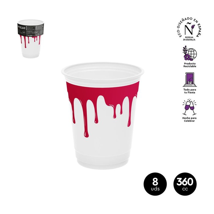 SET 8 VASO PREMIUM SANGRE 360CC PP | AMBER MOOD OH YEAH | 1 UNIDAD | 8435557718313