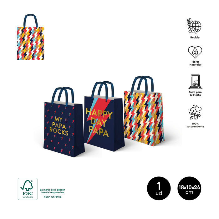 BOLSA PAPA ROCKS SURTIDAS 18X10X24 CM | AMBER MOOD OH YEAH | 1 UNIDAD | 8435557726127 Imagen principal del producto