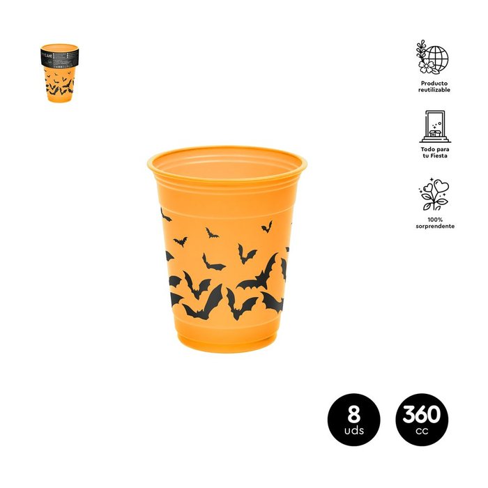 VASO PREMIUM MURCIELAGOS NARANJA 360CC 8 UDS | AMBER MOOD OH YEAH | 1 UNIDAD | 8435557727391