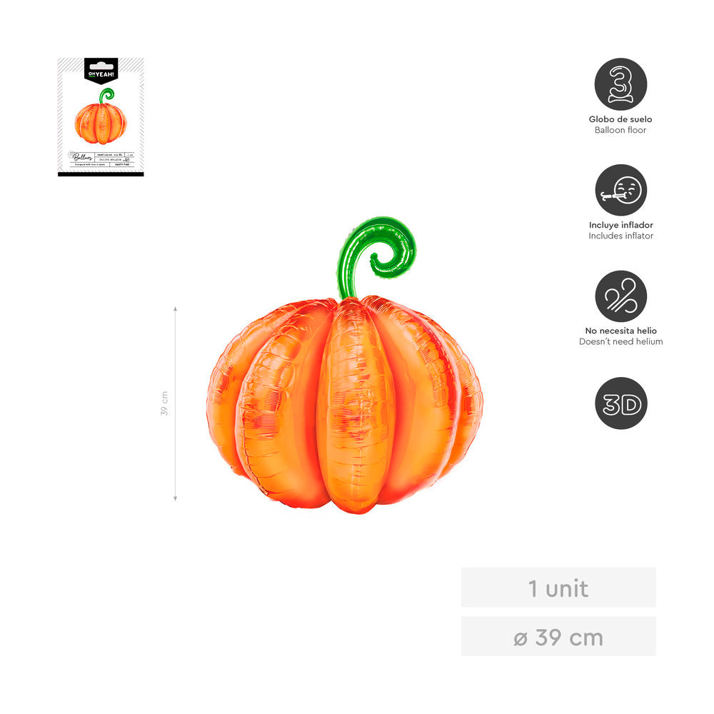 Globo foil calabaza 3D 39x39cm AMBER Mood Pack 15 piezas Imagen principal del producto