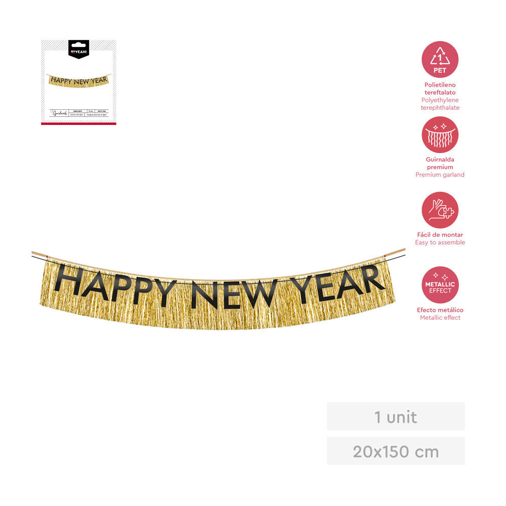 GUIRNALDA HAPPY NEW YEAR 1,5M 1UD | AMBER MOOD OH YEAH | 1 UNIDAD | 28435557735321 Imagen principal del producto