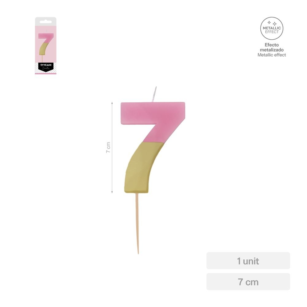 Vela Nº7 Bicolor Rosa Oro 7 cm AMBER MOOD OH YEAH