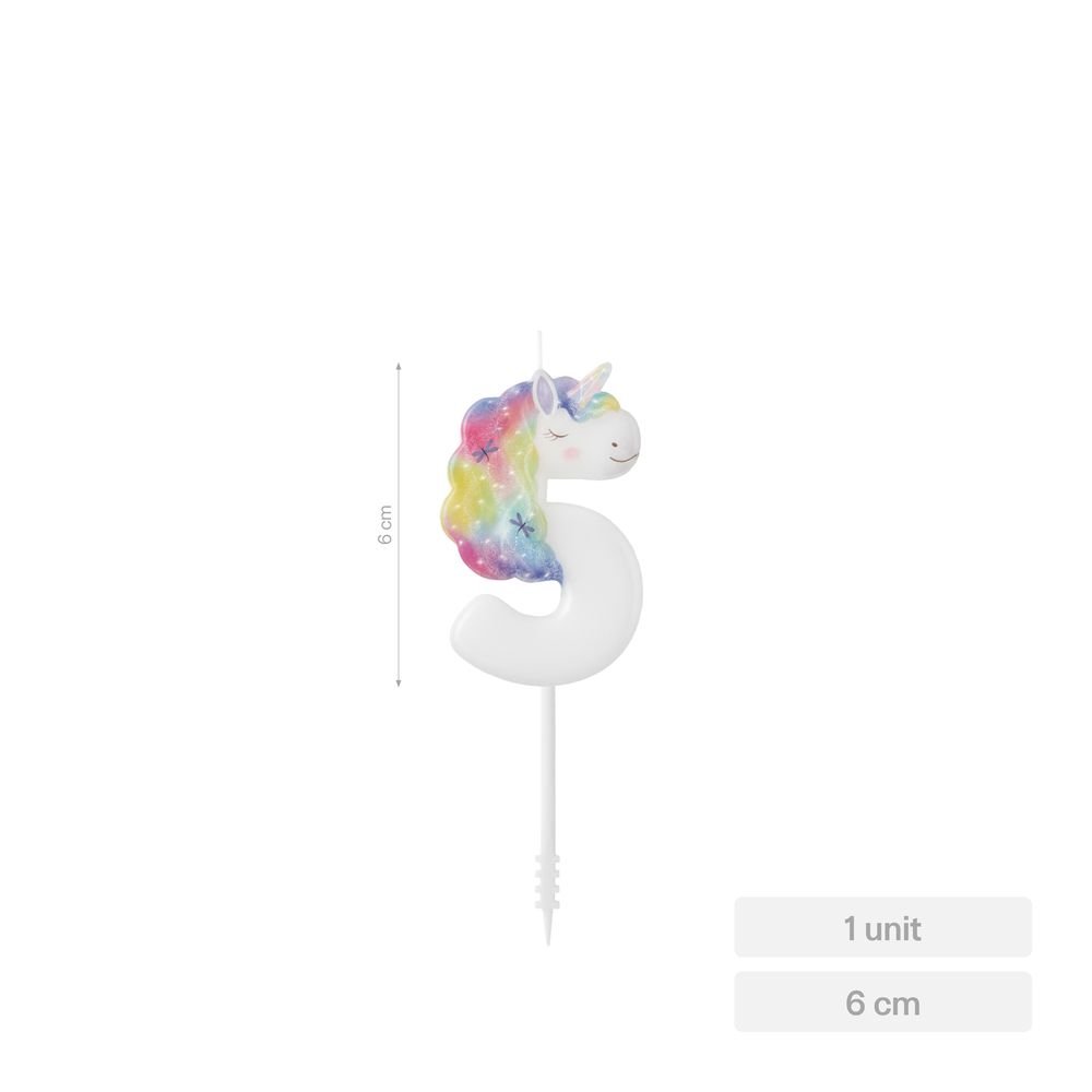 Vela Nº5 Unicornio 6 cm Amber Mood Oh Yeah