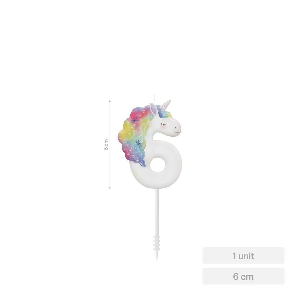 Vela Nº6 Unicornio 6 cm Amber Mood Oh Yeah