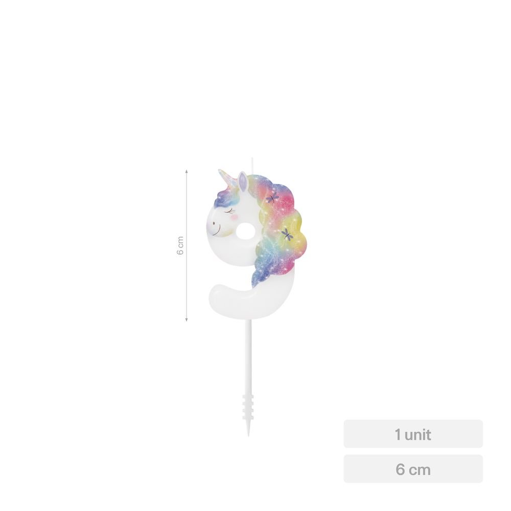 Vela Nº9 Unicornio 6 cm Amber Mood Oh Yeah