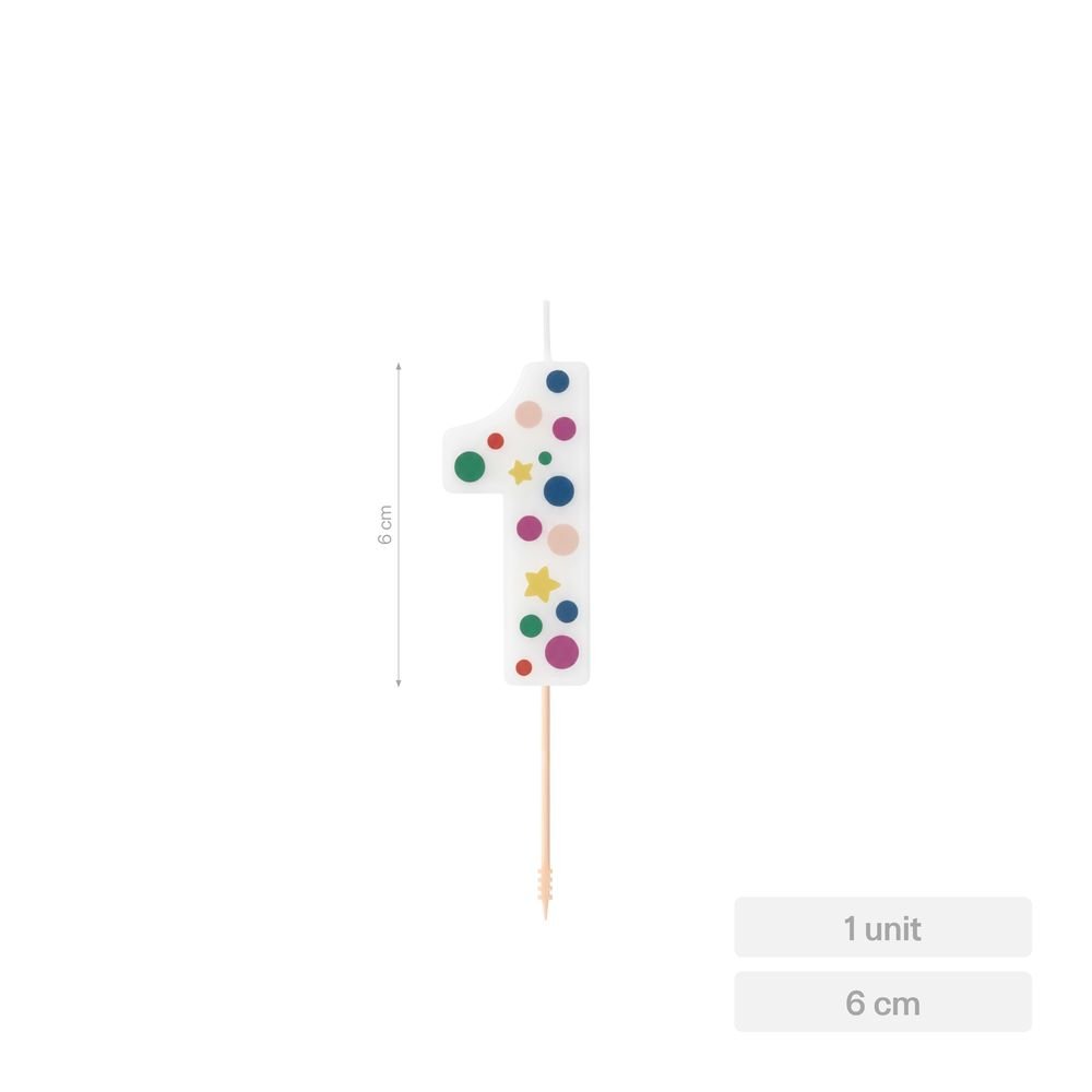 Vela Nº1 Globos 6 cm Amber Mood Oh Yeah