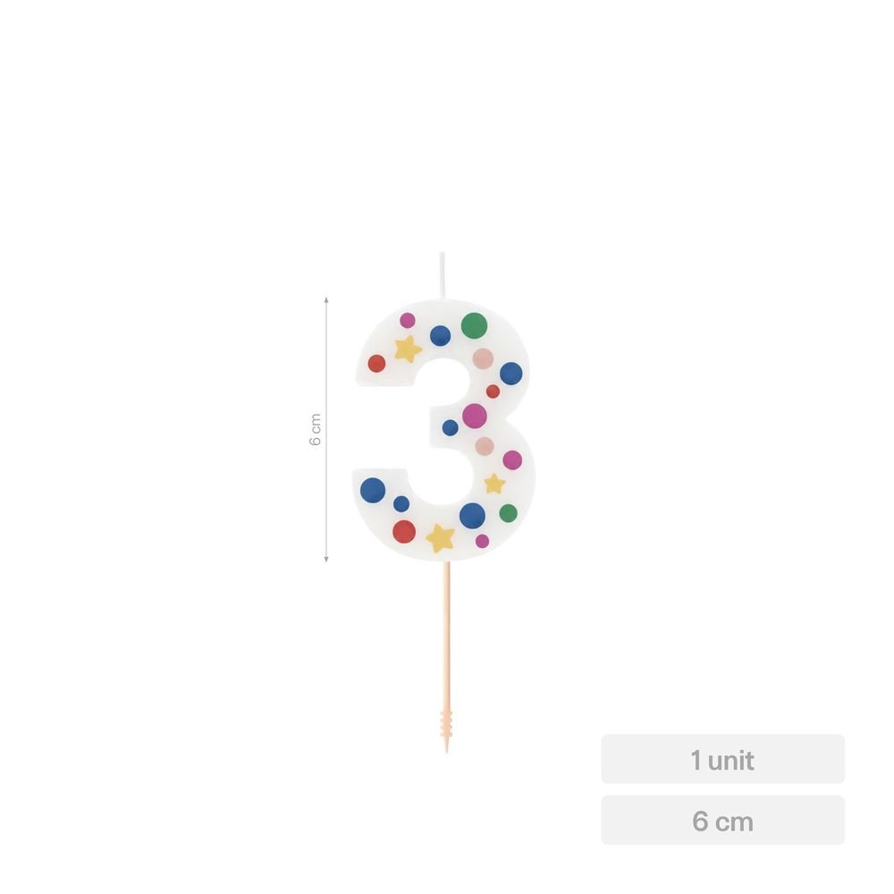 Vela Nº3 Globos 6 cm Amber Mood Oh Yeah