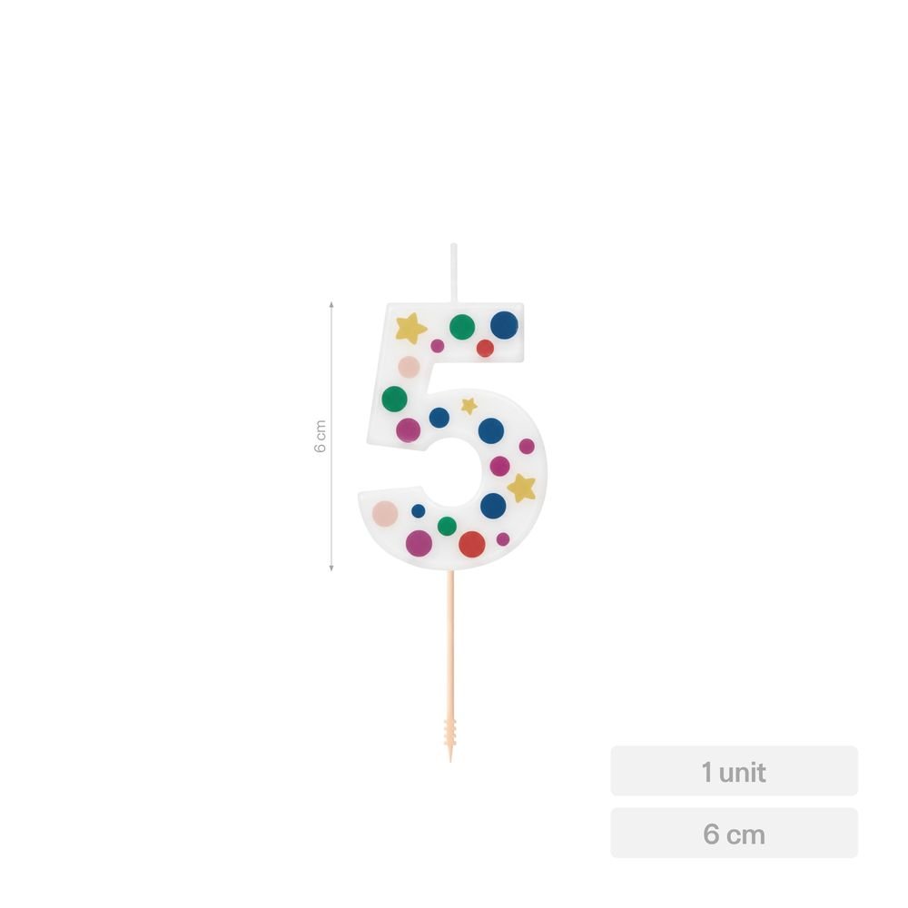 Vela Nº5 Globos 6 cm Amber Mood Oh Yeah