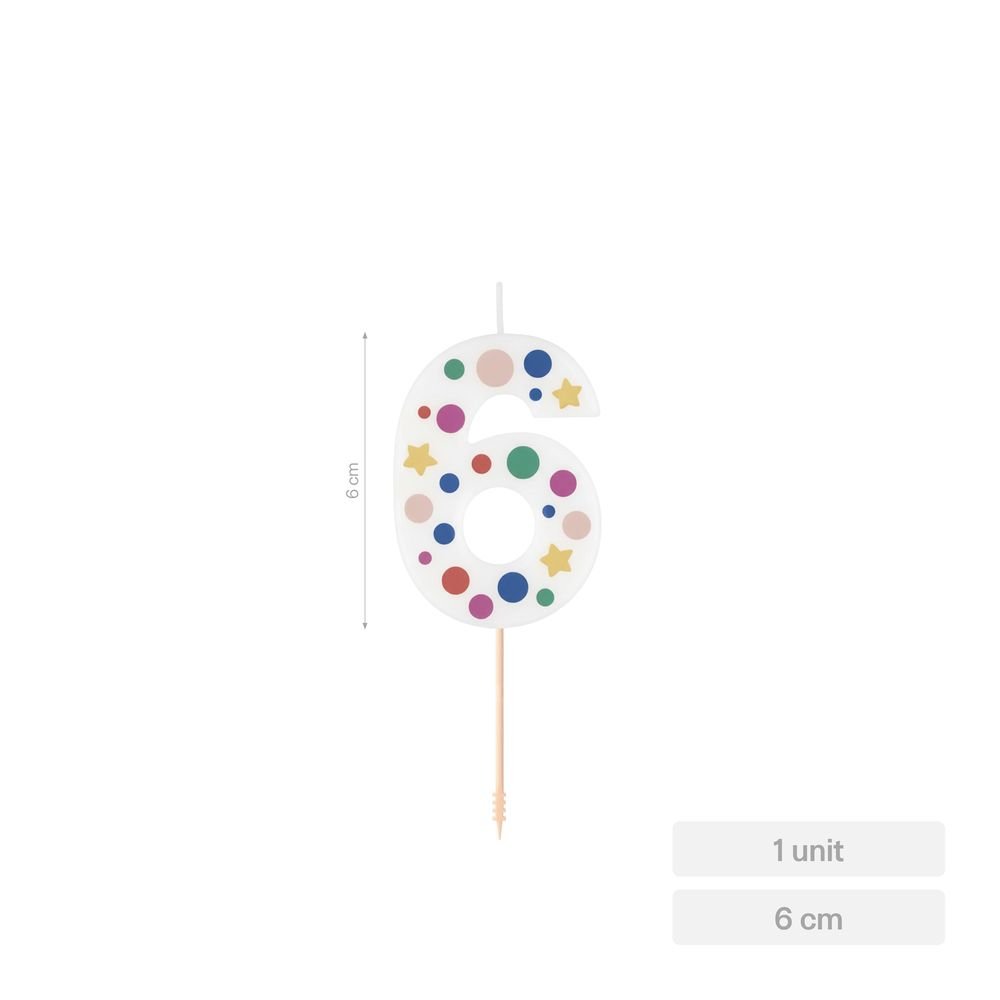 Vela Nº6 Globos 6 cm Amber Mood Oh Yeah