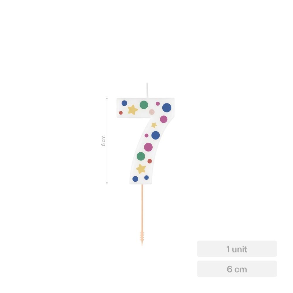 Vela Nº7 Globos 6 cm Amber Mood Oh Yeah