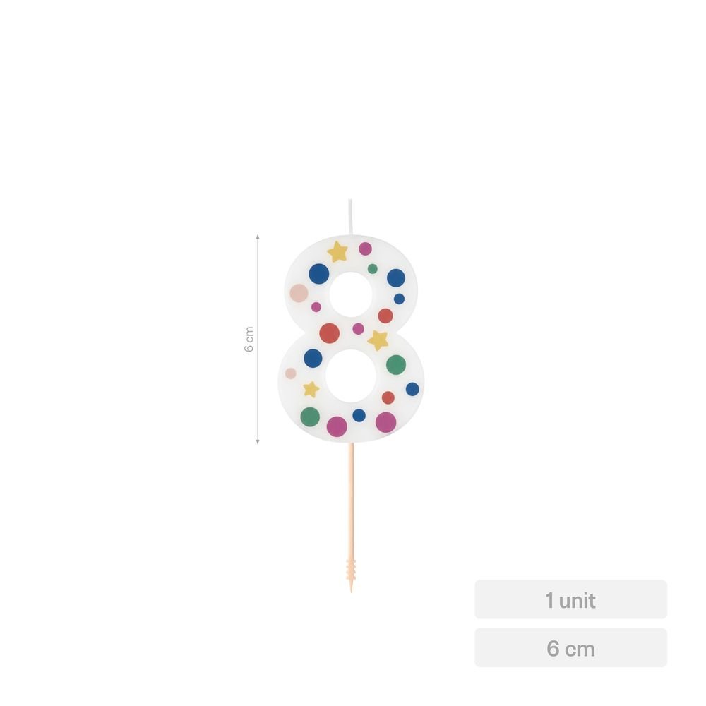 Vela Nº8 Globos 6 cm Amber Mood Oh Yeah