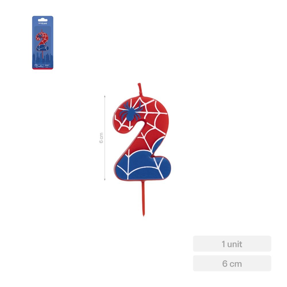 Vela Nº2 Spider 6 cm Amber Mood Oh Yeah