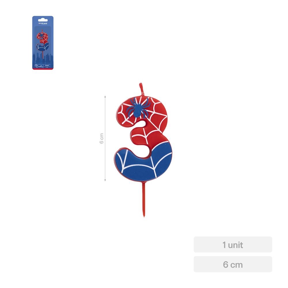 Vela Nº3 Spider 6 cm Amber Mood Oh Yeah