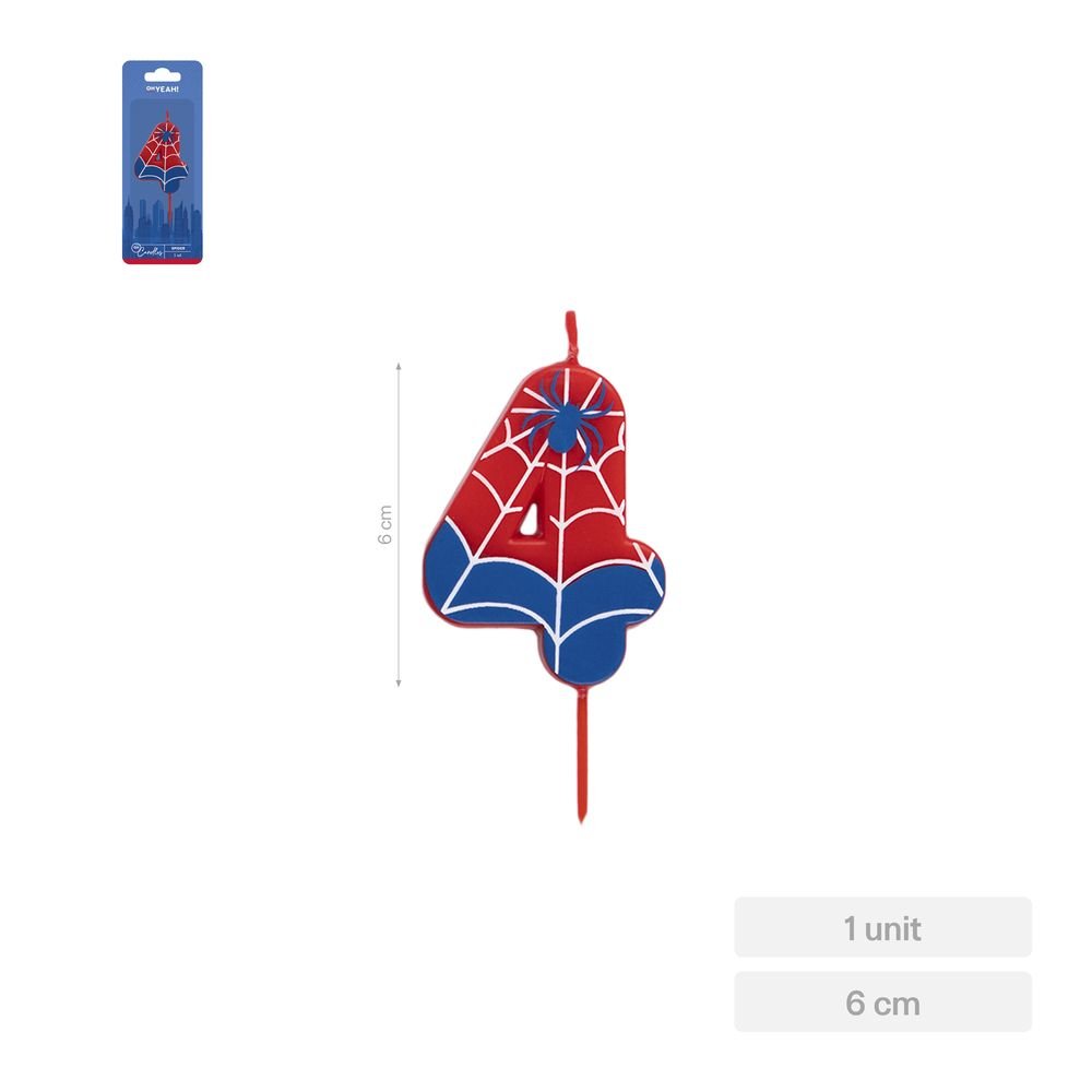 Vela Nº4 Spider 6 cm Amber Mood Oh Yeah