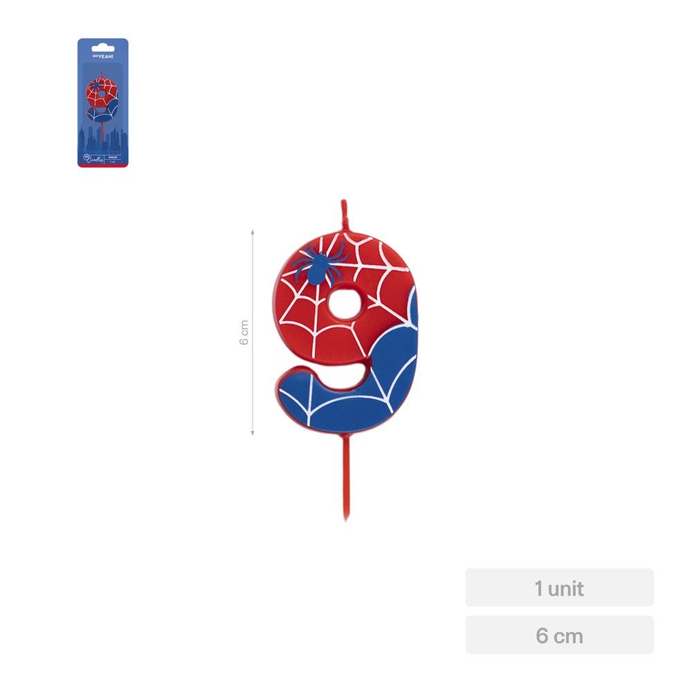 Vela Nº9 Spider 6 cm Amber Mood Oh Yeah