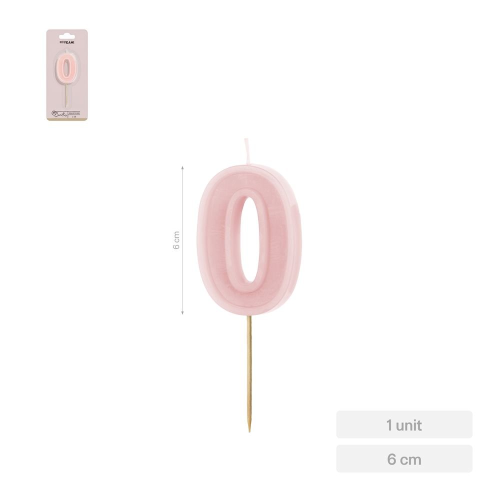 Vela Nº0 Borde Relieve Rosa 6 cm Amber Mood Oh Yeah