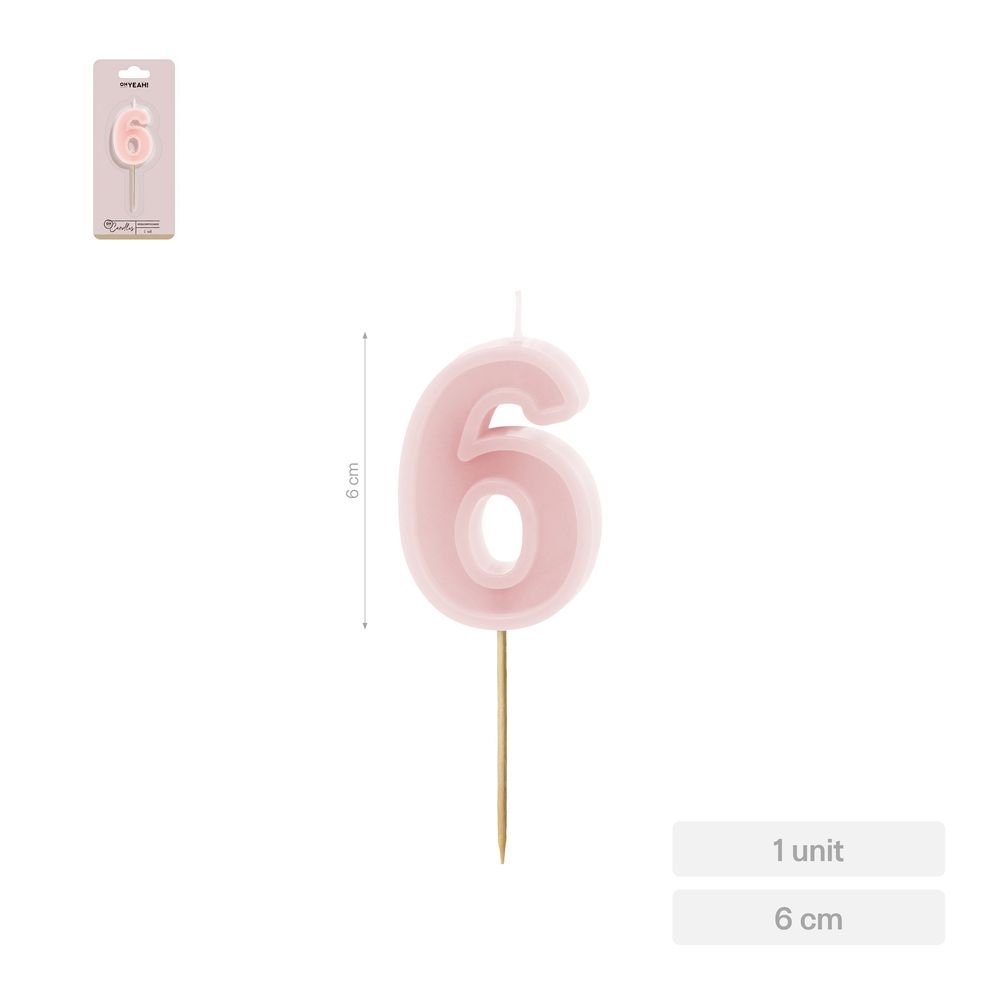 Vela Nº6 Borde Relieve Rosa Amber Mood Oh Yeah