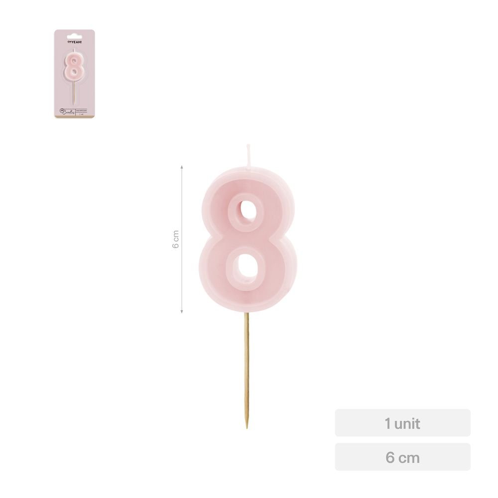 Vela Nº8 Borde Relieve Rosa AMBER MOOD OH YEAH