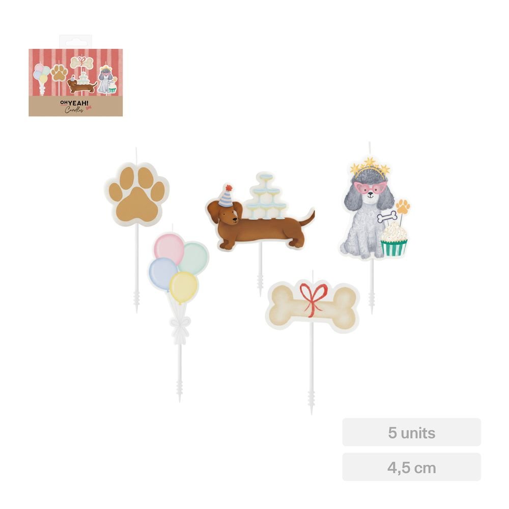Set Velas Forma Puppies Surtidos 5 unidades AMBER Mood Oh Yeah