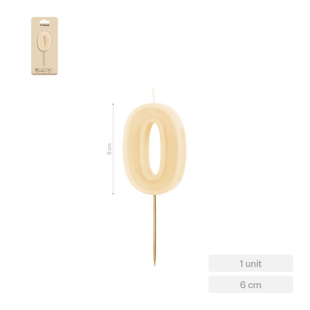 Vela Nº0 Borde Relieve Nude 6cm Cera Amber Mood Oh Yeah
