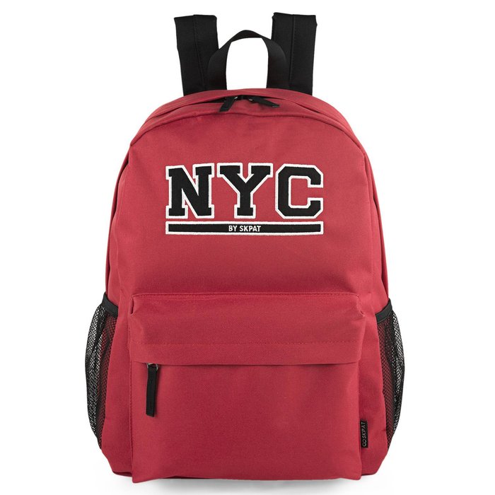 MOCHILA ESCOLAR CON BOLSILLO EXTERIOR + PORTATODO NYC CORAL | ARSAMAR TRAVEL Imagen principal del producto