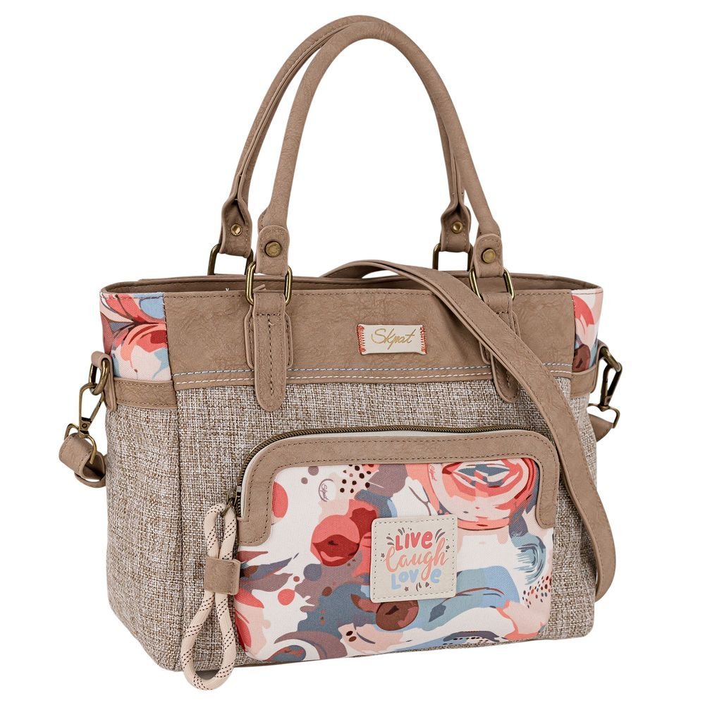 Bolso bandolera shopper Rafia polipiel Leyre Taupe ARSAMAR ENTERPRISE Imagen principal del producto