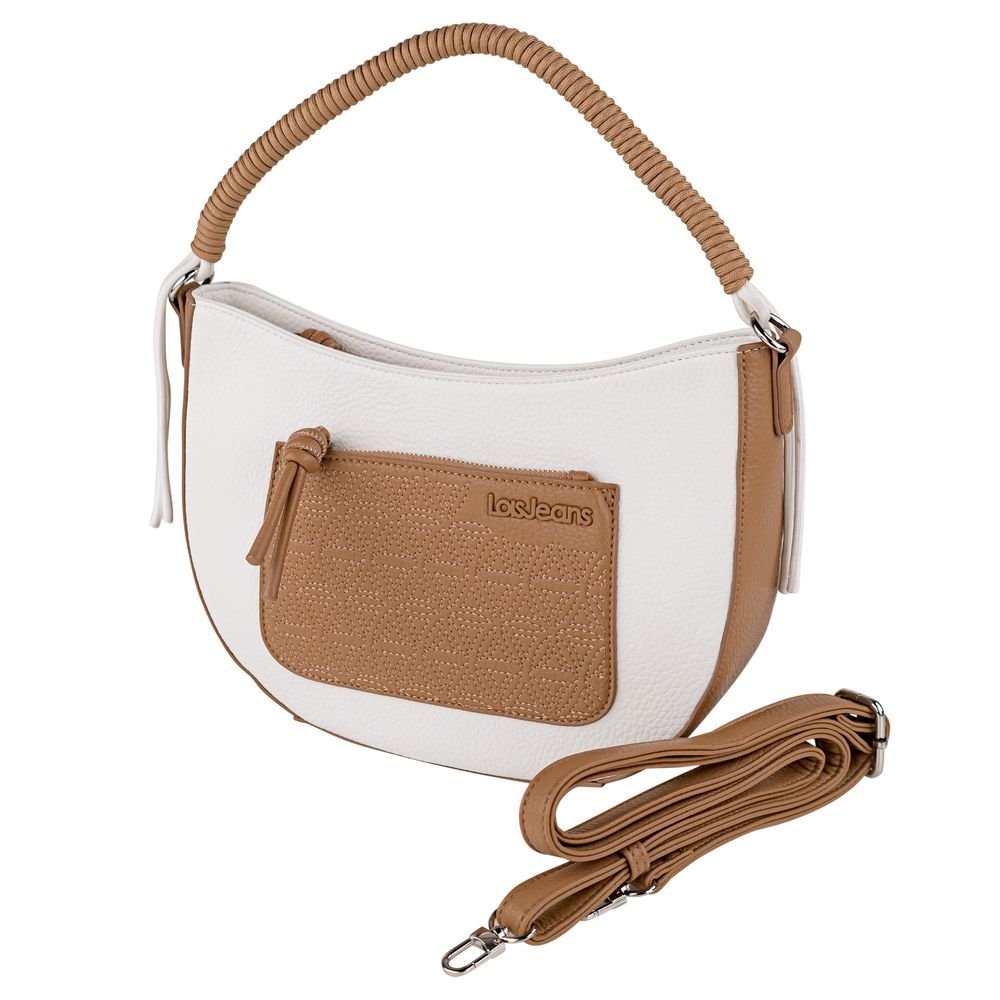 Bolso bandolera de polipiel Shavanna Lois marrón y blanco Imagen principal del producto