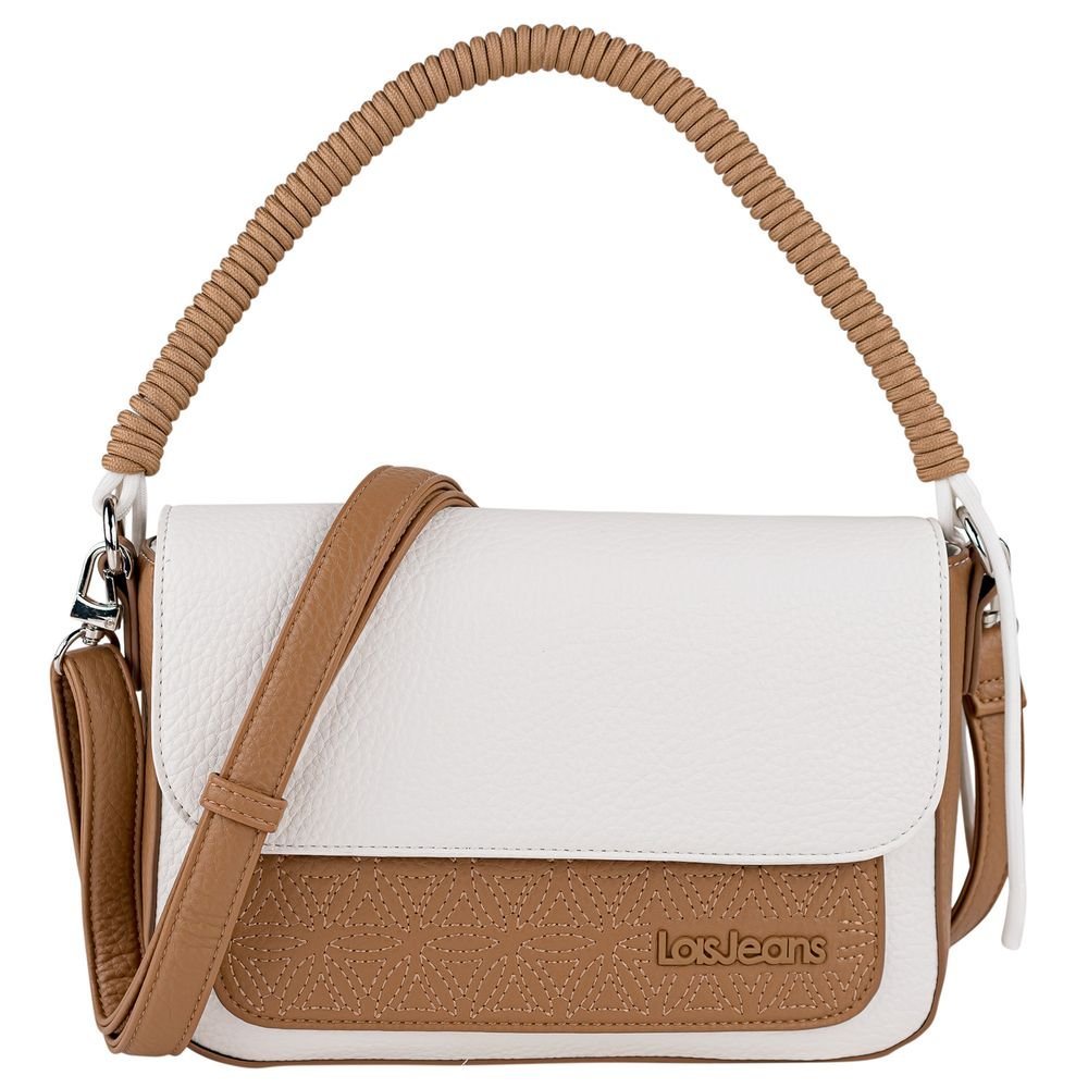 Bolso bandolera de polipiel Shavanna Lois marrón y blanco marca Arsamara Imagen principal del producto