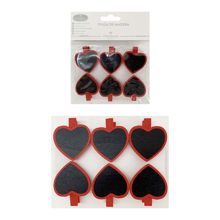 PINZAS CORAZON PIZARRA NEGRA 6U | ARGUVAL, S,L, | ENVASE 12 UDS. UNIDAD | 8435593200674