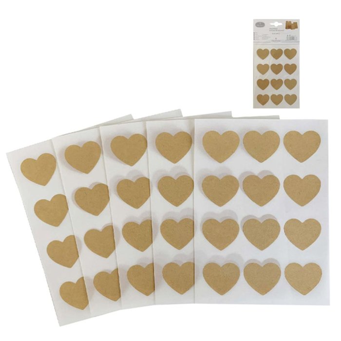 STICKER CORAZON KRAFT MARRON 60U | ARGUVAL, S,L, | ENVASE 12 UDS. UNIDAD | 8435593414873