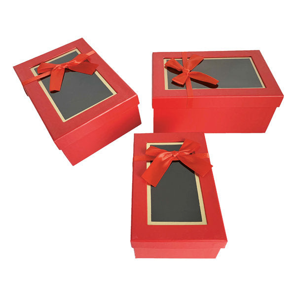 Set 3 Cajas Rectangulares con Ventana 16x23x9,5 Imagen principal del producto
