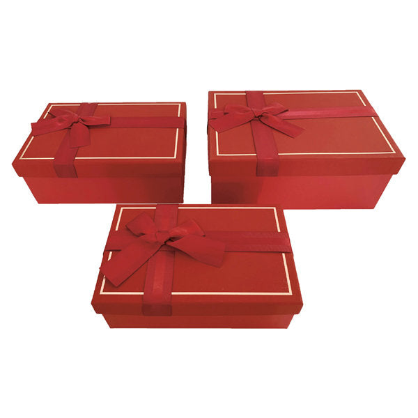 SET 3 CAJAS RECTANGULARES ROJAS 16X23X9,500 | ARGUVAL, S,L, | 1 UNIDAD | 8435593453476