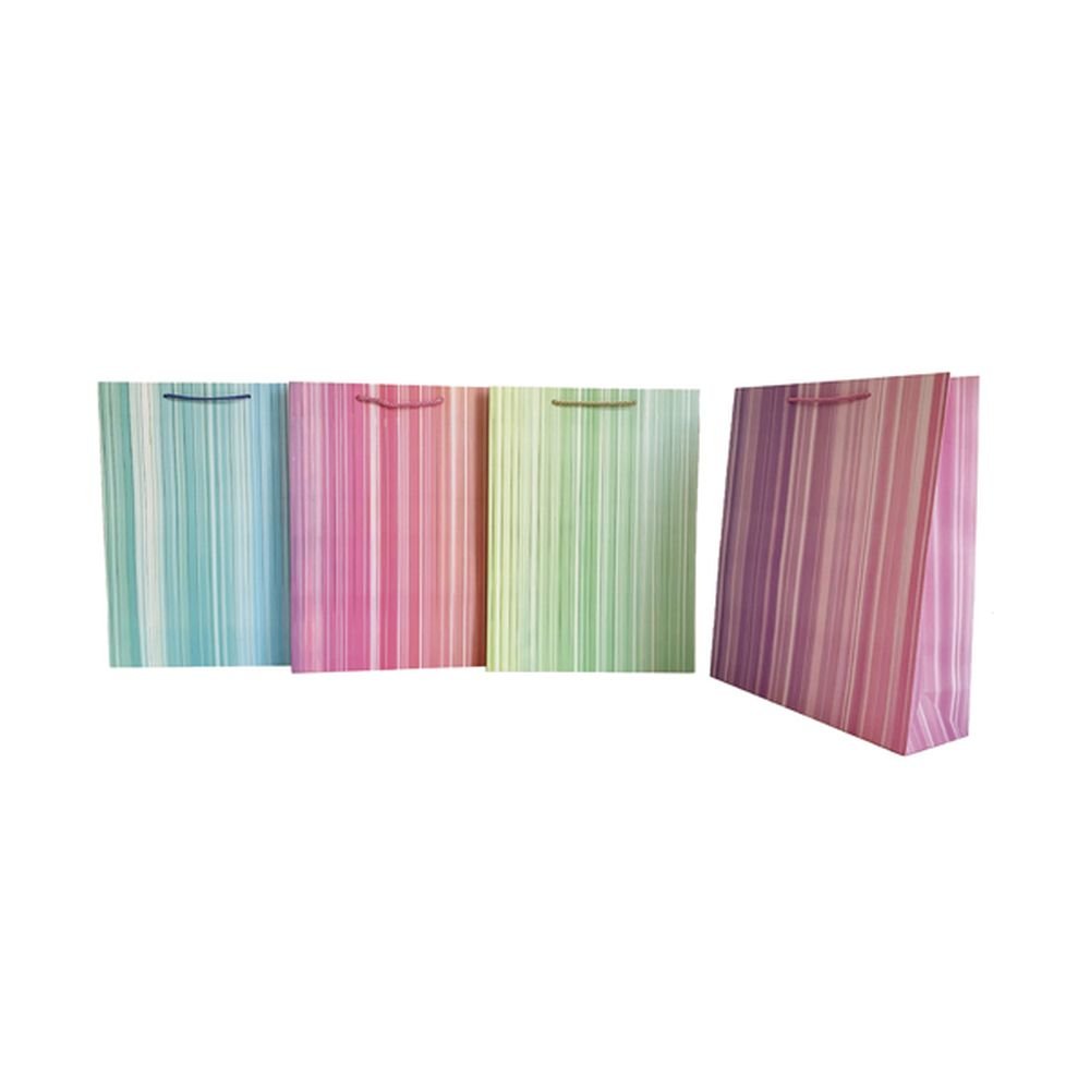 BOLSA REGALO PEQUEÃA RAYAS 24X18X8,5CM 12U | ARGUVAL, S,L, | 1 UNIDAD | 8435593463895