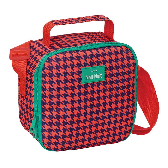 Bolsa térmica cuadrada Nait Nait Pata de Gallo Coral 20x20x15 cm Safta Imagen principal del producto