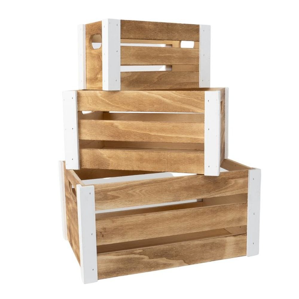 Juego 3 Cajas Madera Natural DCASA Imagen principal del producto