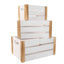 Juego 3 Cajas Madera Blanco DCASA