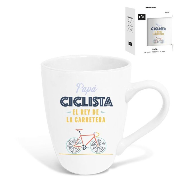 TAZA 344ML PAPA CICLISTA | DCASA | 1 UNIDAD | 8435683238549 Imagen principal del producto