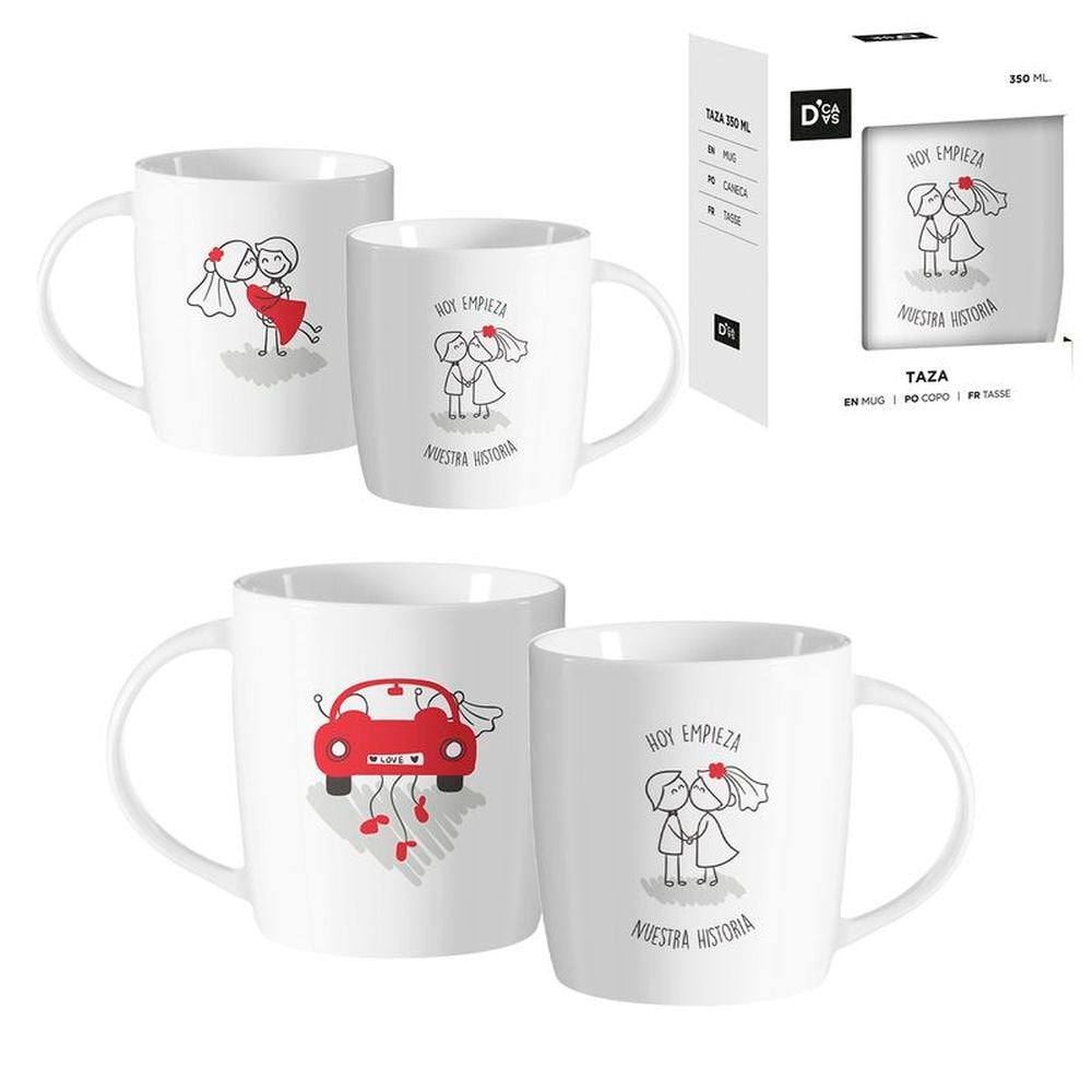 Taza 350ml Novios Surtidas Marca DCASA Imagen principal del producto
