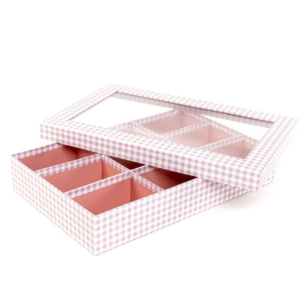 Caja Organizadora 9 Departamentos Vichy Rosa Marca DCASA Imagen principal del producto