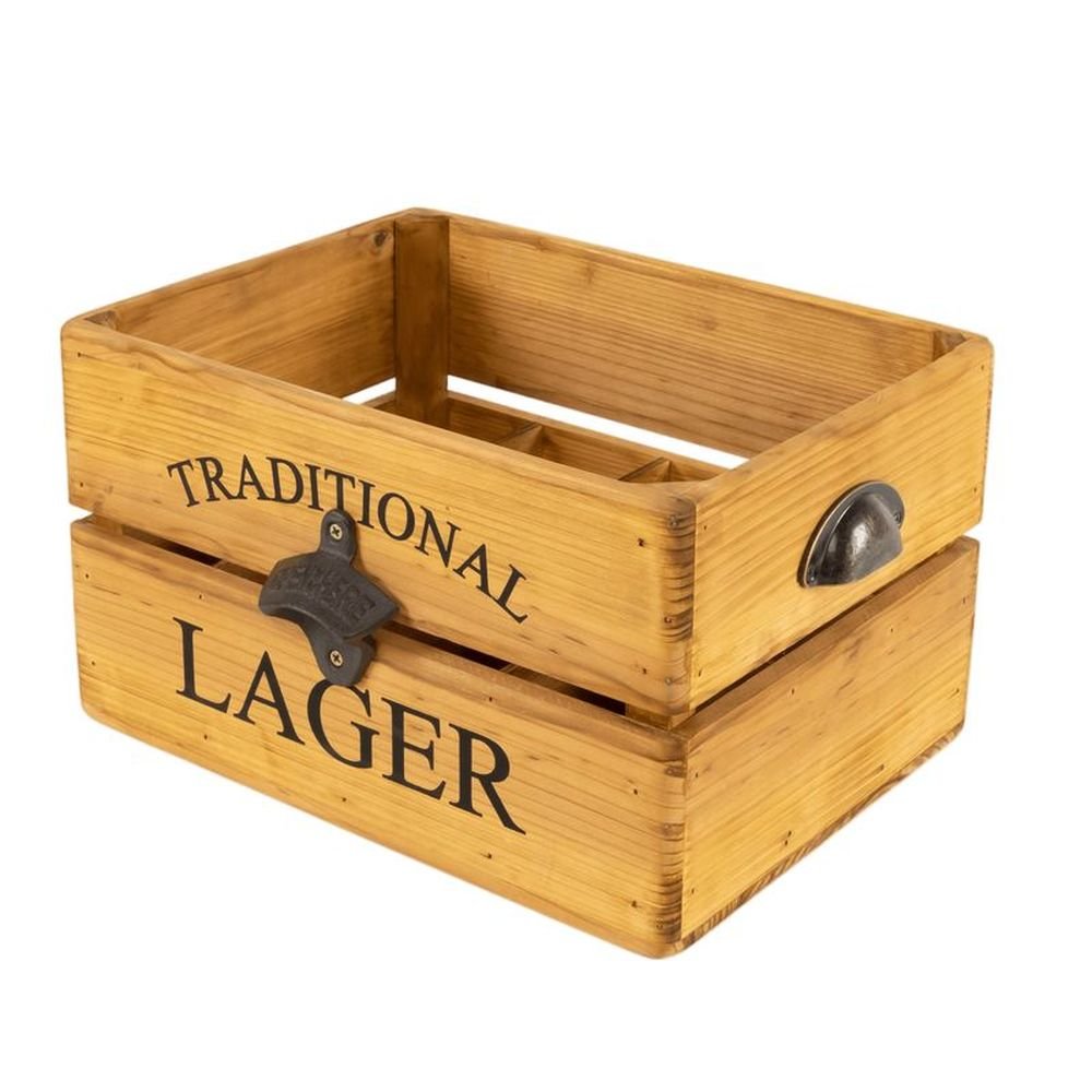 Caja con Abrebotellas 12 Cervezas de Madera Maciza DCASA